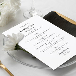 Elegant bröllop Calligraphy Chic Black Dinner Menu Meny