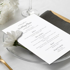 Elegant bröllop Calligraphy Chic Grått White Midda Meny
