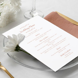 Elegant bröllop Calligraphy Chic Ro Guld Middag Meny