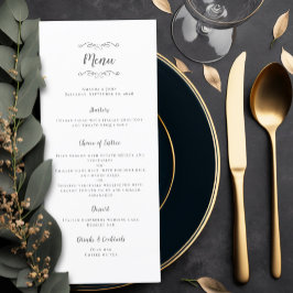 Elegant bröllop Calligraphy Grått Dinner Party Chi Meny