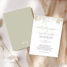 Elegant bröllop Calligraphy Script Greenery Inbjudningar