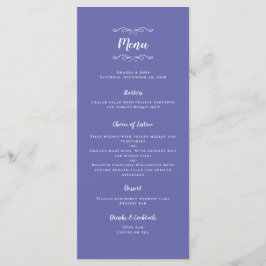 Elegant bröllop Calligraphy Trendig Periwinkle Blu Meny
