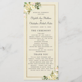 Elegant bröllop Ceremony Program Chic Watercolor