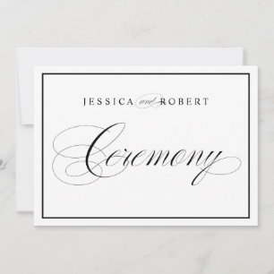 Elegant bröllop Ceremony Sign Black Gräns