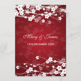 Elegant bröllop Cherry Blommar Red Inbjudningar