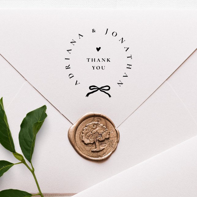 Elegant bröllop Chic band rund tack-kort Stämpel (Skapare uppladdad)