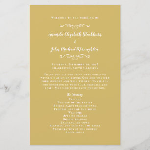 Elegant Bröllop Chic Guld Modernt Ceremoniprogram