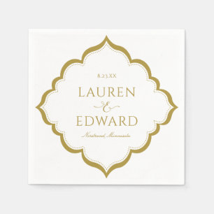 Elegant Bröllop Cocktail Napkins (Guld) Pappersservett