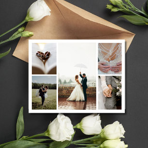 Elegant bröllop Collage Tack Vykort