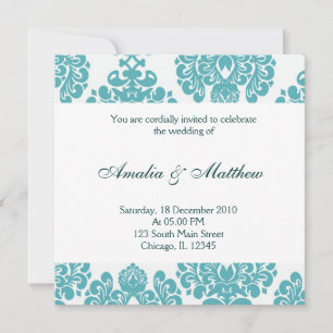 Elegant bröllop Damask Inbjudningar