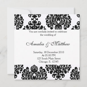 Elegant bröllop Damask Inbjudningar