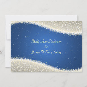 Elegant bröllop Dazzling Sparkles Blue Inbjudningar