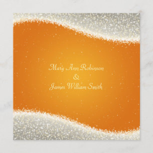 Elegant bröllop Dazzling Sparkles Orange Inbjudningar