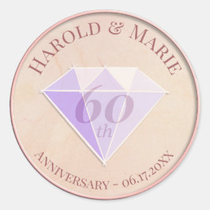 Elegant bröllop Diamond Gemstone Runt Klistermärke