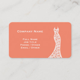 Elegant Bröllop Dress coral Visitkort
