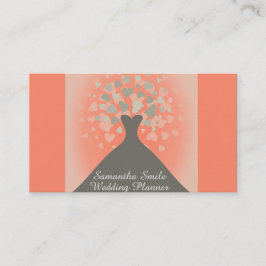 Elegant bröllop Dress med Hearts Bröllopsfixaren Visitkort