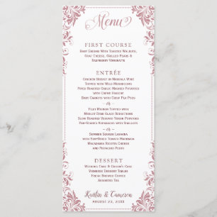 Elegant bröllop eller Event Menus (Dusty Ro) Meny