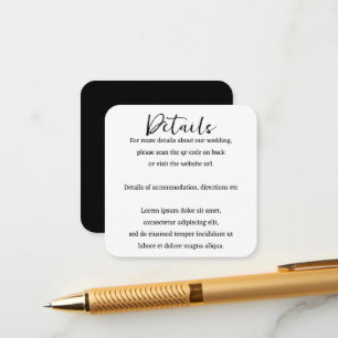 Elegant Bröllop Enkel QR-kod Tilläggskort