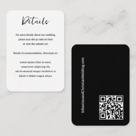 Elegant bröllop enkel QR-kod Tilläggskort