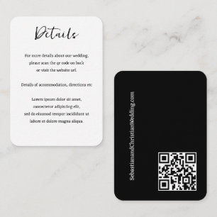 Elegant bröllop enkel QR-kod Tilläggskort
