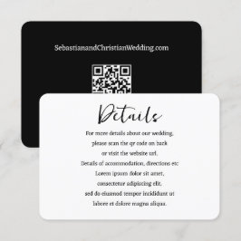 Elegant bröllop enkel QR-kod Tilläggskort