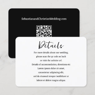 Elegant bröllop enkel QR-kod Tilläggskort