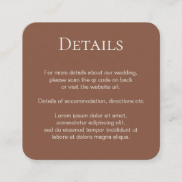 Elegant bröllop enkel QR-kod Tilläggskort