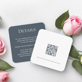 Elegant bröllop enkel QR-kod Tilläggskort