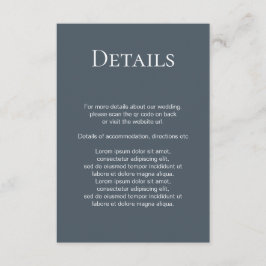 Elegant bröllop enkel QR-kod Tilläggskort