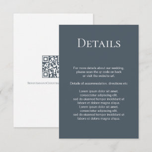 Elegant bröllop enkel QR-kod Tilläggskort