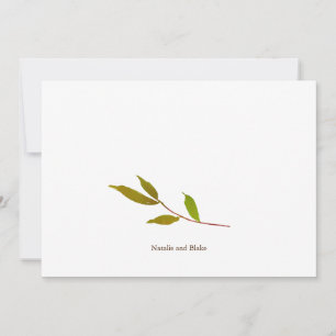 Elegant bröllop enkelt Tack- och anteckningskort