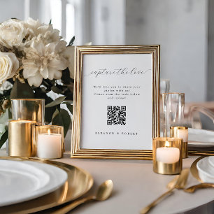 Elegant bröllop fångar upp Kärlek QR-koden som kan Poster