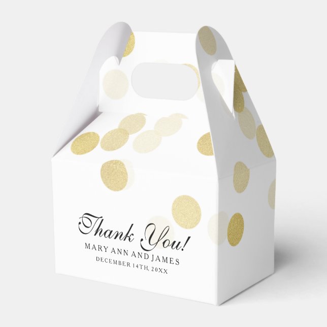 Elegant bröllop Faux Gold Foil Glitter Ljus Presentaskar (Framsidan Sidan)