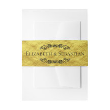 Elegant bröllop Faux Gold Foil Scrollwork Namn