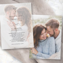 Elegant bröllop Faux Vellum Overlay Photo Monogram