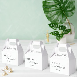 Elegant bröllop-favoritruta med menyfliksområde presentaskar