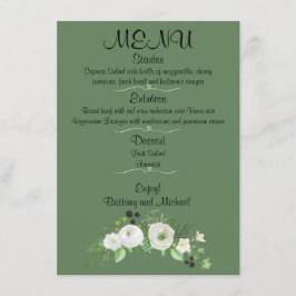 Elegant bröllop Flat Menu Meny