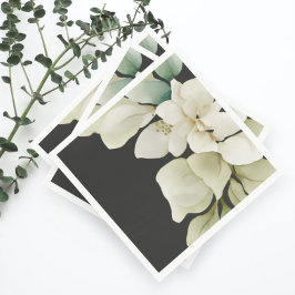 Elegant bröllop Foliage Muren Grönt Grått Pappersservett