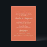 Elegant bröllop för Orange för formell klassisk up Inbjudningar<br><div class="desc">En förfinad bröllopsinbjudan med en varm bakgrund med orange med klassisk serif- och skripttypografi för ett tidlöst och sofistikerat utseende. Ett tunt, vitt gräns-ramar, designen, som tillför lite elegans. Perfekt för modernt, rustiskt eller höstligt bröllop, denna inbjudan anger tonen för ett snyggt och intimt firande. Perfekt för par som kärlek...</div>