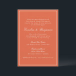 Elegant bröllop för Orange för formell klassisk up Inbjudningar<br><div class="desc">En förfinad bröllopsinbjudan med en varm bakgrund med orange med klassisk serif- och skripttypografi för ett tidlöst och sofistikerat utseende. Ett tunt, vitt gräns-ramar, designen, som tillför lite elegans. Perfekt för modernt, rustiskt eller höstligt bröllop, denna inbjudan anger tonen för ett snyggt och intimt firande. Perfekt för par som kärlek...</div>