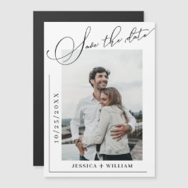 Elegant bröllop-FOTO-spara datummagnetiskt kort
