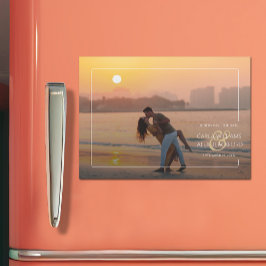 Elegant bröllop fotospara datum Magnetiskt kort