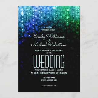 Elegant bröllop friock färg ljus bokeh inbjudningar