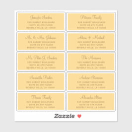 Elegant bröllop gäst-adressetiketter klistermärken