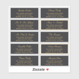 Elegant bröllop gäst-adressetiketter klistermärken