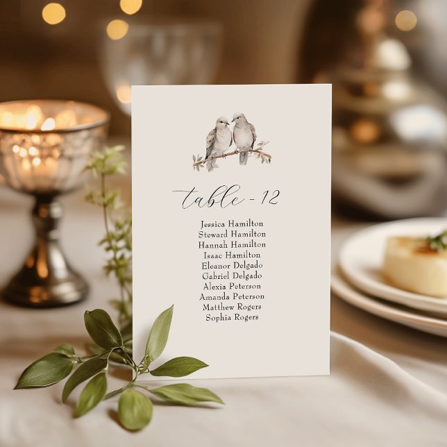 Elegant bröllop-gästplatskort (Add a touch of charm to your special day with our exquisite wedding table number cards.)