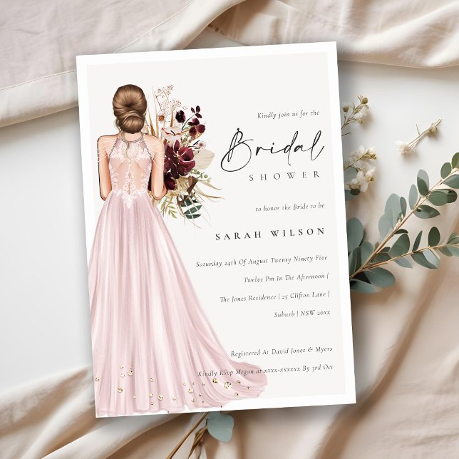 Elegant  Bröllop Gown Möhippa Inbjudan (Skapare uppladdad)