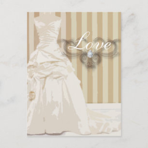 Elegant bröllop Gown Wedding Favor Vykort