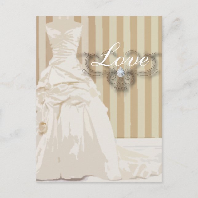 Elegant bröllop Gown Wedding Favor Vykort (Framsida)