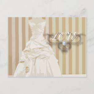Elegant bröllop Gown Wedding Favor Vykort